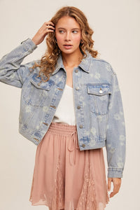 LOOSE-FIT PRINTED DENIM JACKET