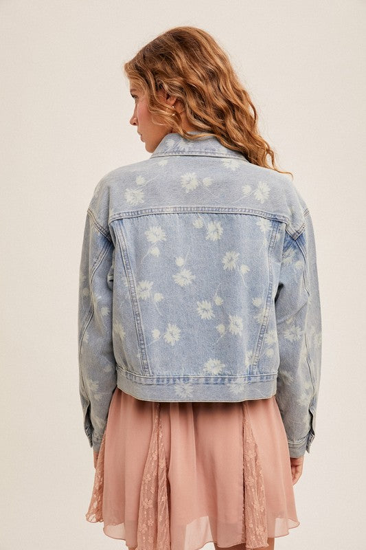 LOOSE-FIT PRINTED DENIM JACKET