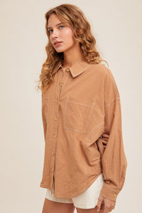 OVERSIZED HEM BUTTON-DOWN SHIRT