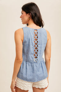 Blue Peplum Top