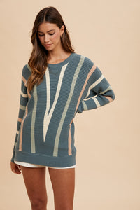 PINE CHEVRON RIB SWEATER TOP