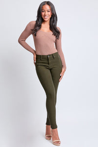 Dark Olive Junior Hyperstretch Mid-Rise Skinny Jean