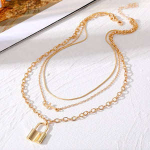 18K STAINLESS STEEL TARNISH FREE LAYERED NECKLACE