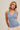BLUE LACE TRIM RIBBED KNIT V NECK TANK TOP