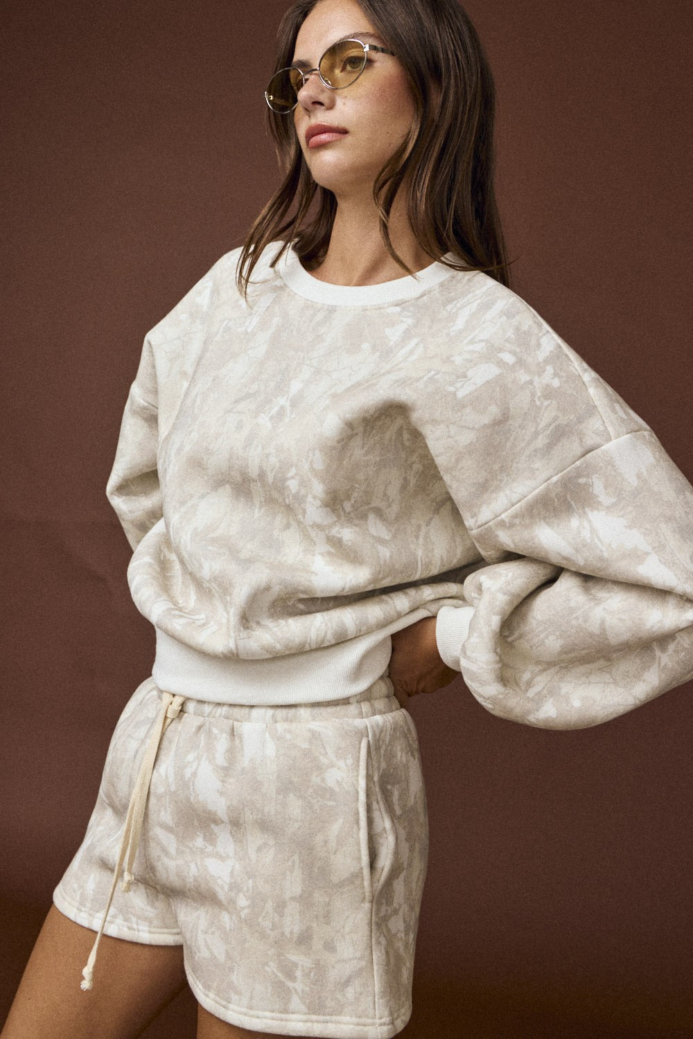 Woodland Camo Crewneck And Shorts