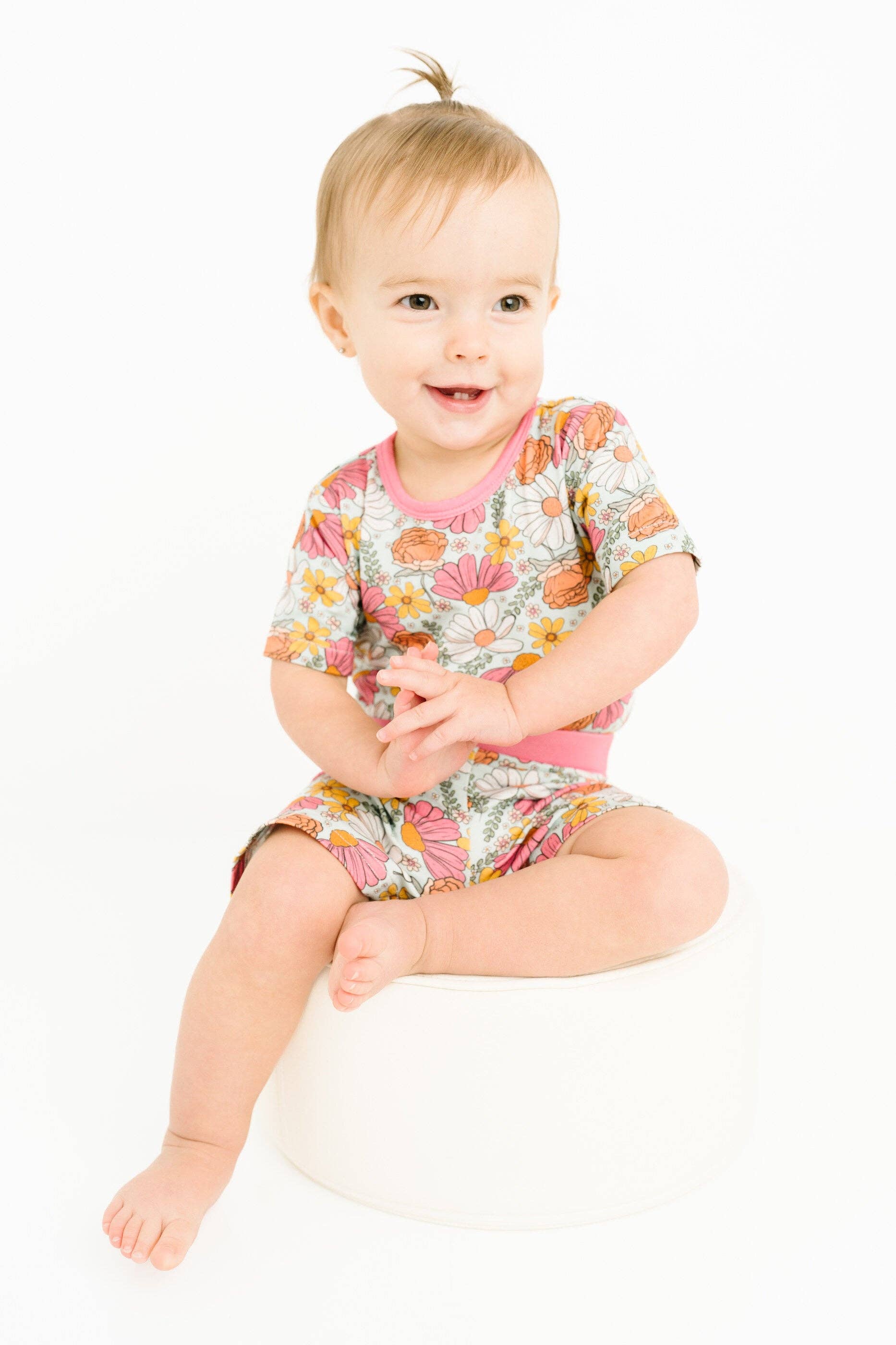 Spring Petals Bamboo Shorts Set