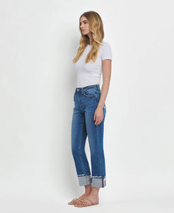 DAPHNE HIGH RISE CUFFED STRAIGHT JEANS