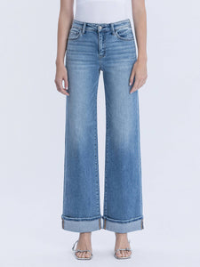 WESTBURY HIGH RISE FULL LENGTH CUFFED WIDE JEANS