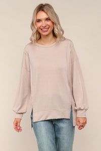 Oatmeal Oversized French Terry Knit Pullover