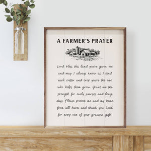 A Farmer's Prayer White: 8 x 10 x 1.5