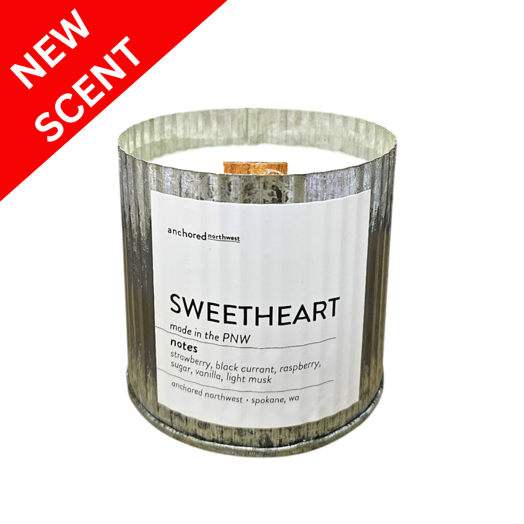 Sweetheart Valentine's Day Rustic Vintage Wood Wick Candle: 10oz