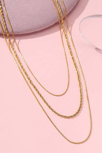 18K STAINLESS STEEL TARNISH FREE LAYERED NECKLACE