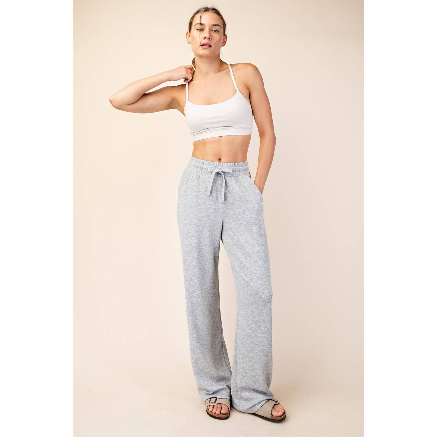 Heather Grey Scuba Straight Pants