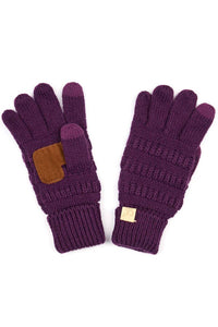 Black C.C Kids Knit Gloves