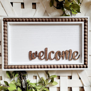 Welcome Beaded Sign