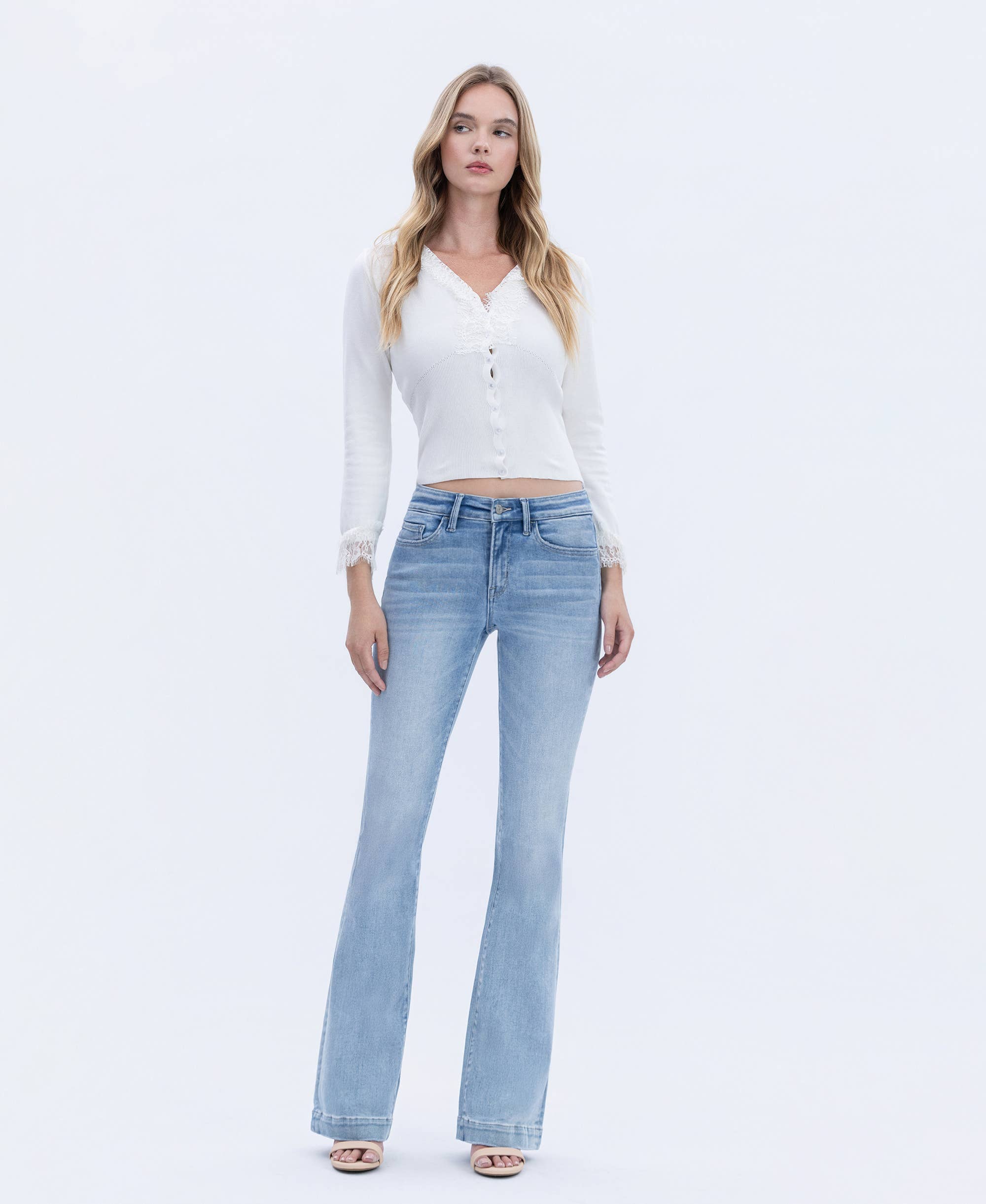 MID RISE TROUSER HEM BOOTCUT JEANS