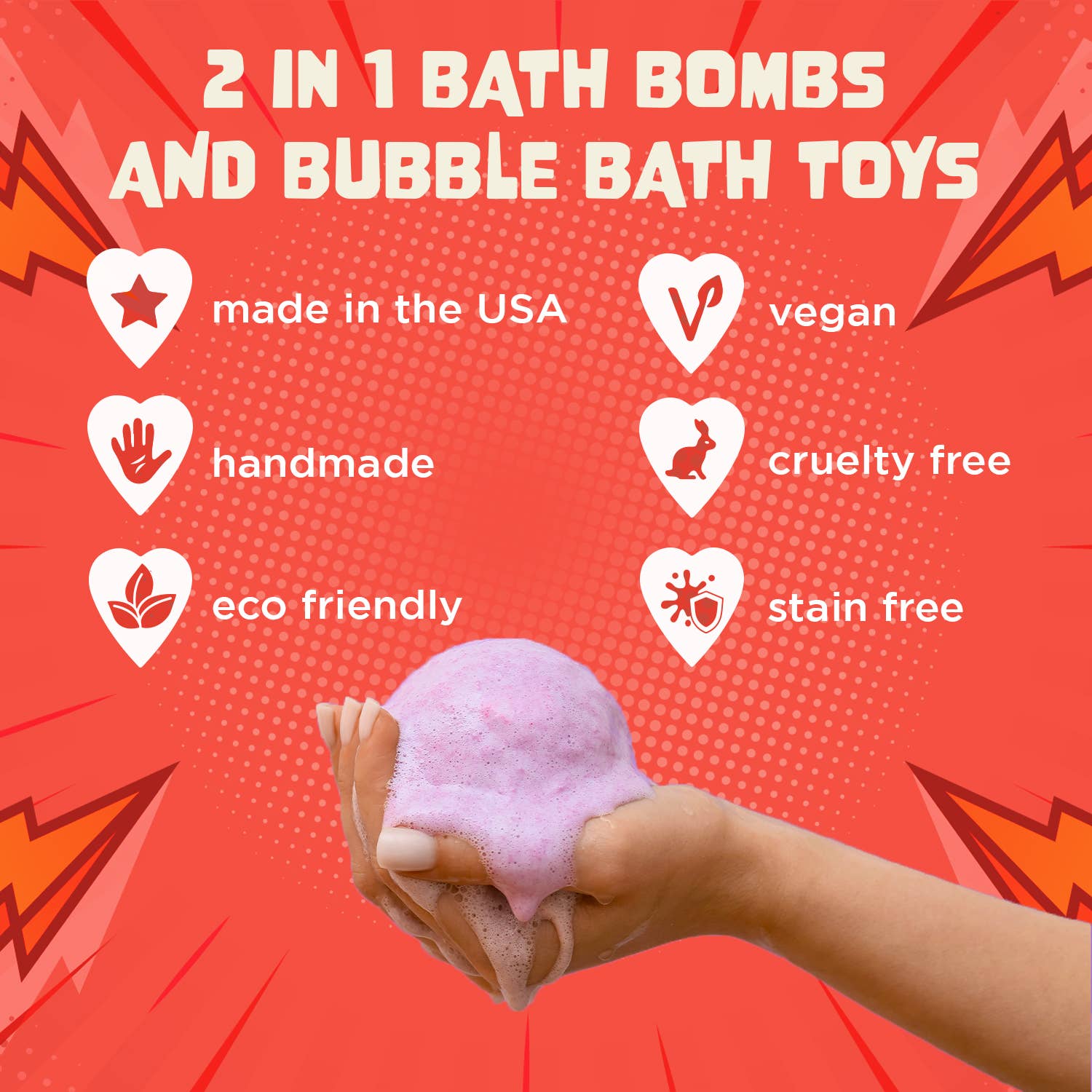 Superhero Bath Bombs for Kids with Toy Surprises