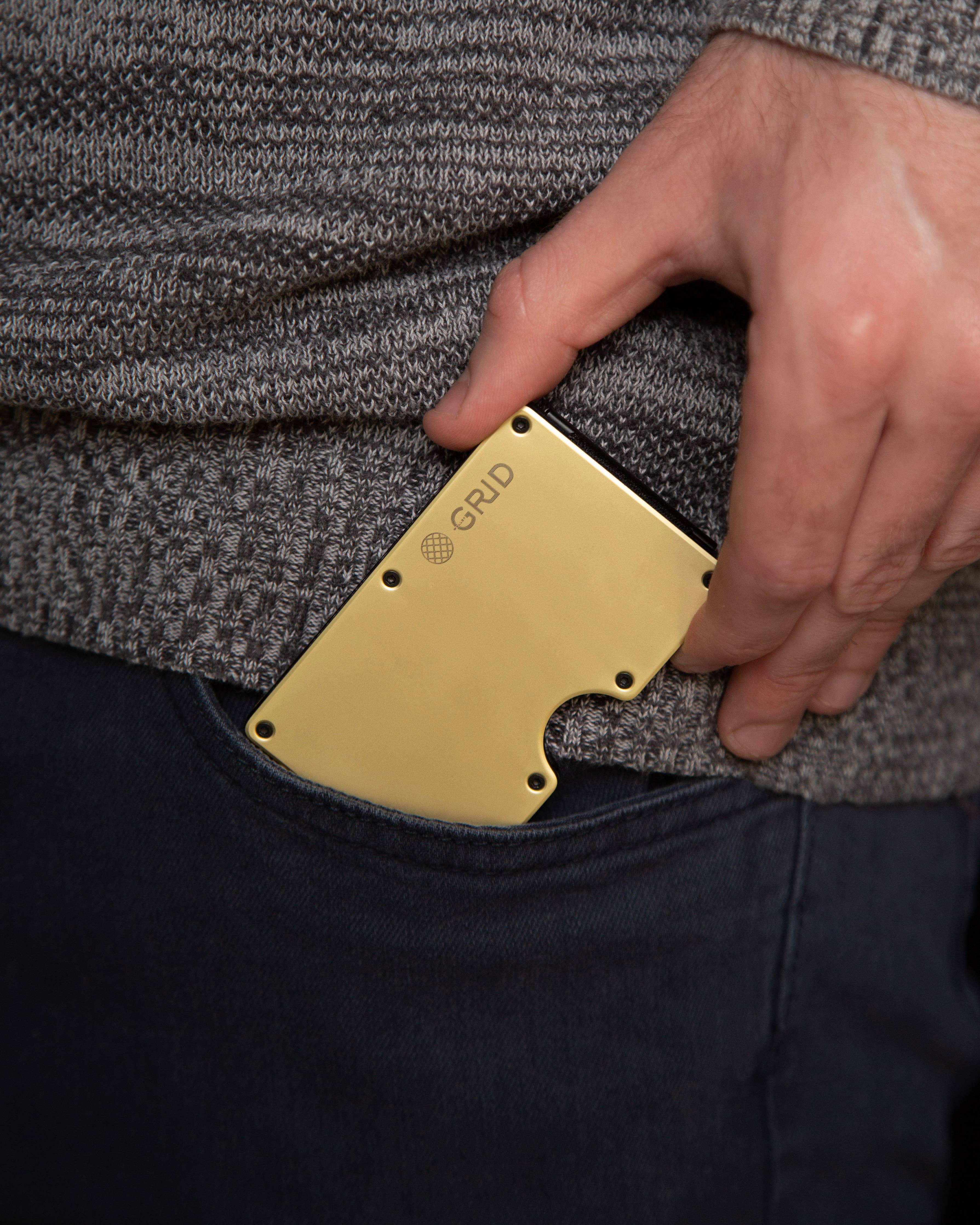 Grid Wallet // Gold Aluminum