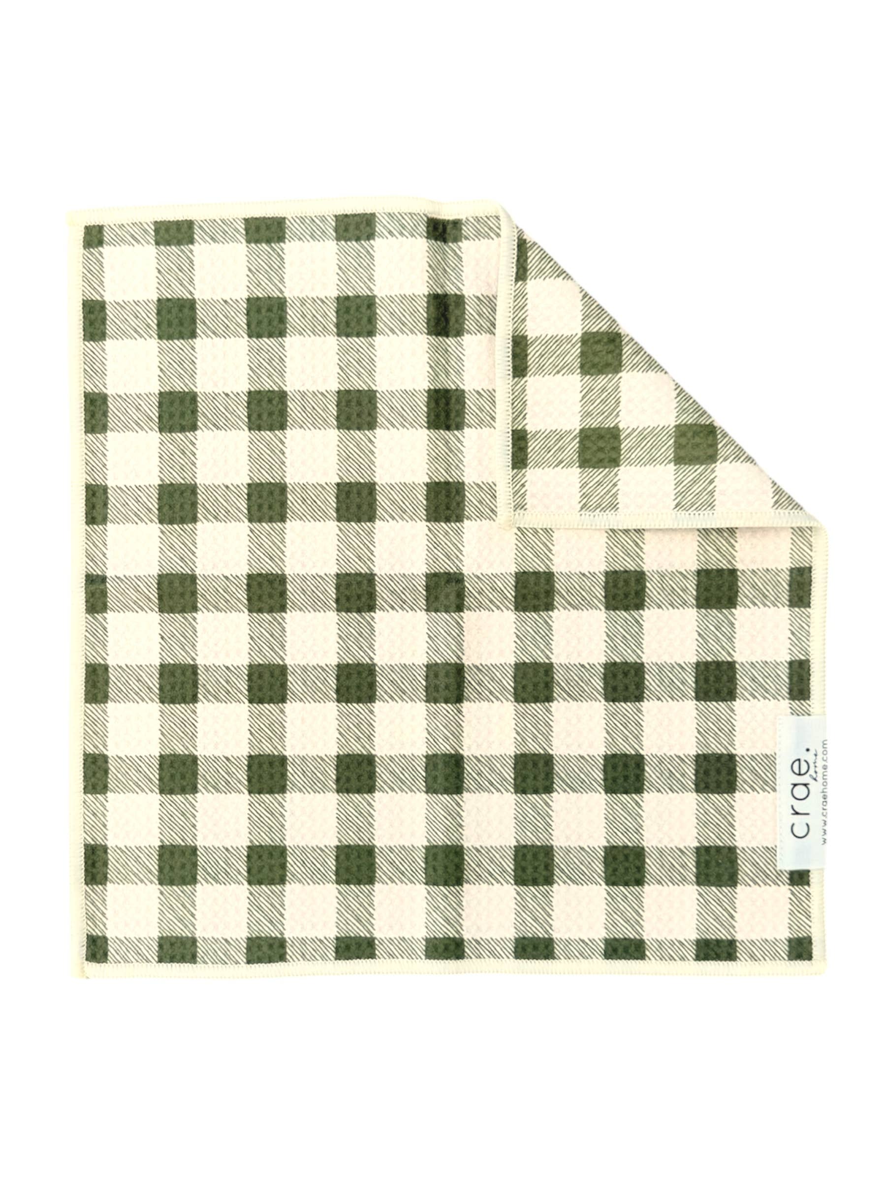 Gloria: Double-Sided Washcloth: White/Green / 12x12 in. / Washcloth