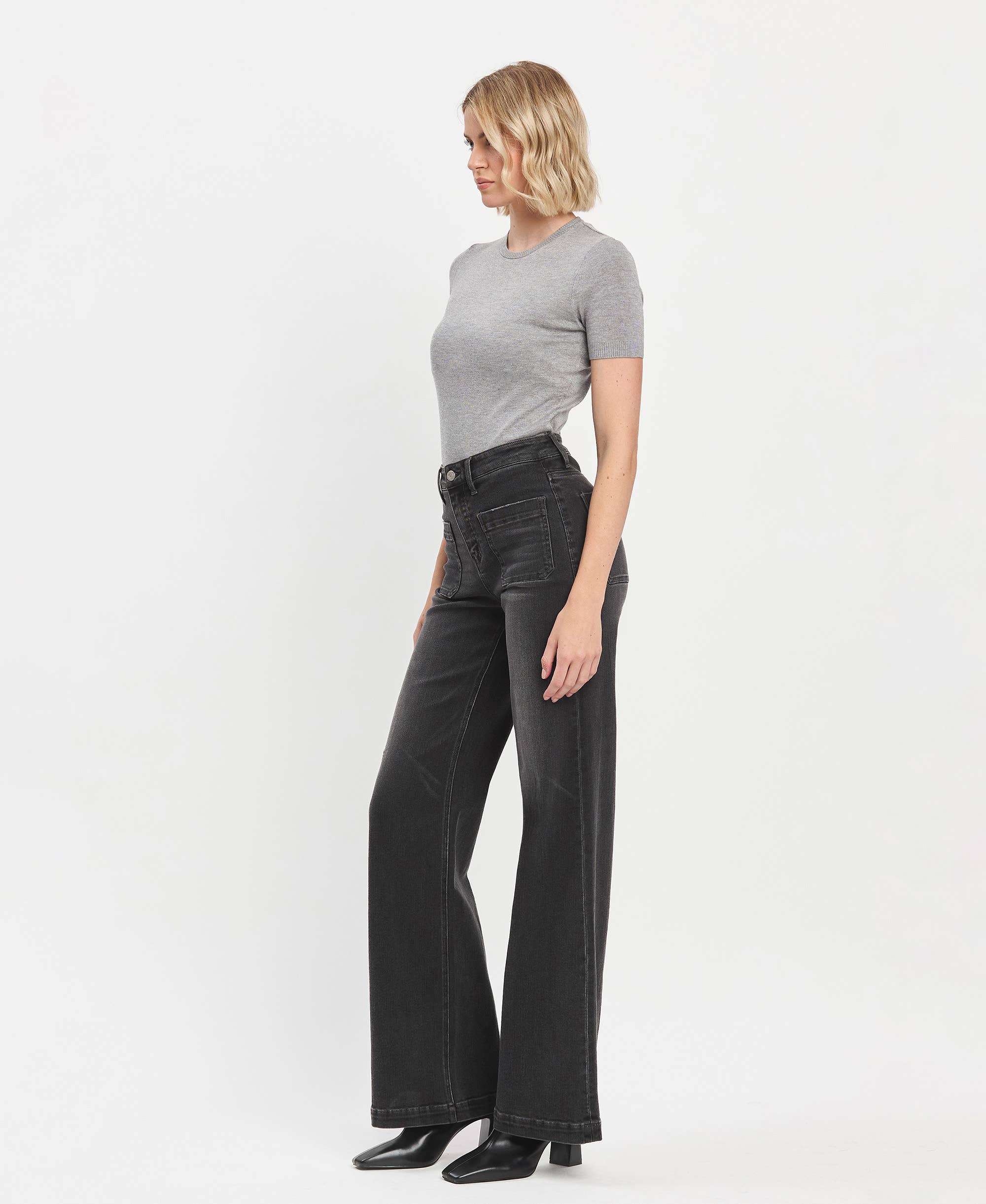 ENGROSS HIGH RISE WIDE TROUSER JEANS