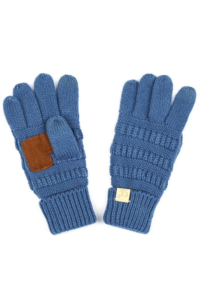 Beige C.C Kids Knit Gloves