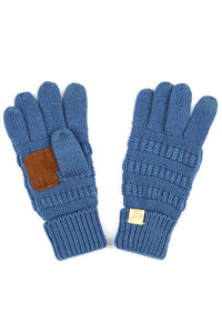Light Melange Gray C.C Kids Knit Gloves