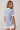 STEEL BLUE SPLIT V-NECK STRIPED SHORT SLEEVE TOP