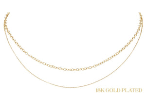 18K Gold Plated Oval Link Chain, Petite Cable Chain Necklace