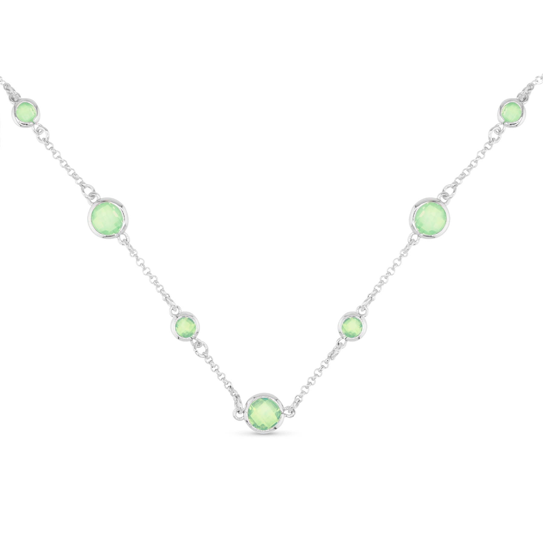 Faceted CZ Necklace | Ice Blu Collection: Light Grey / 18K Gold Dipped