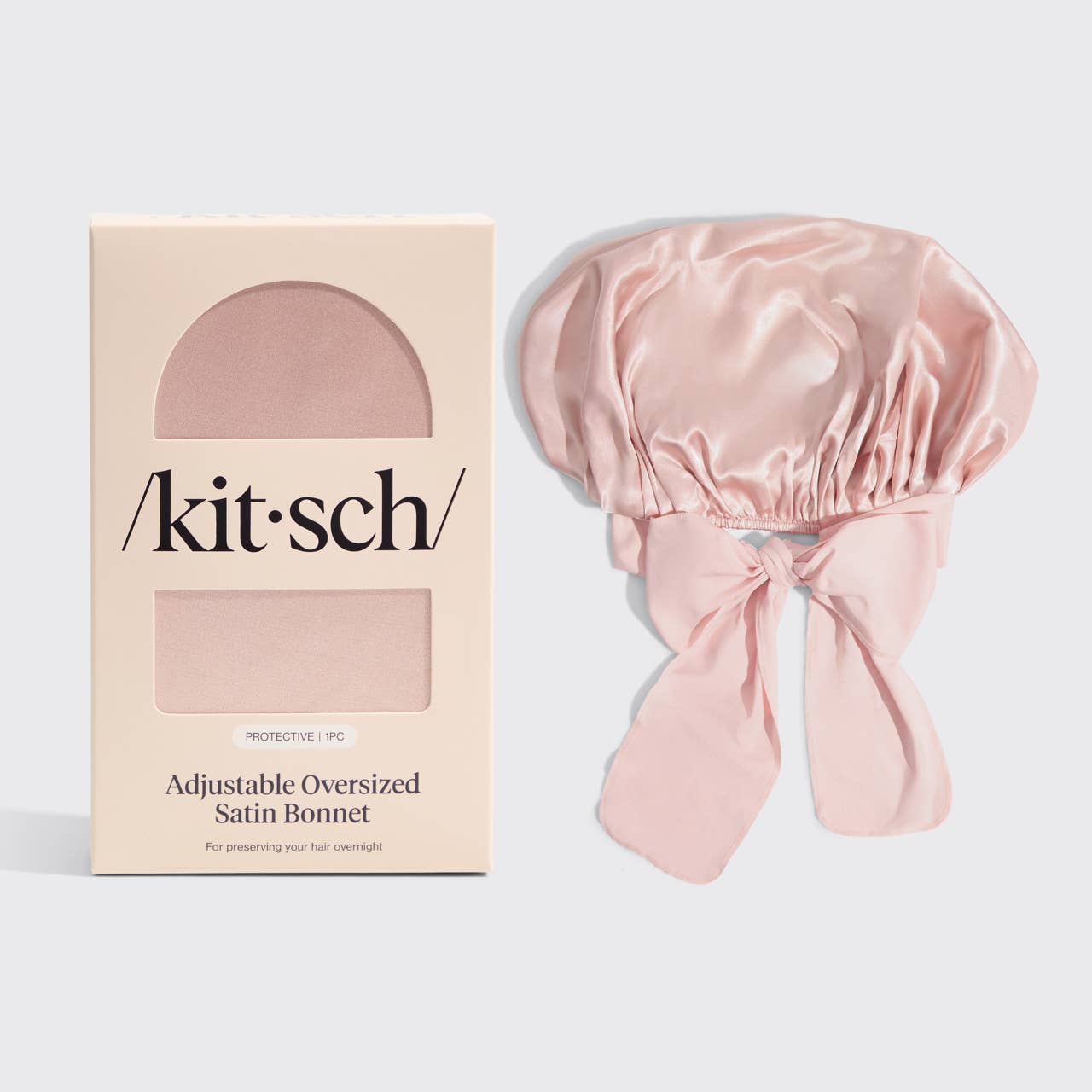 Blush Adjustable Oversized Satin Bonnet