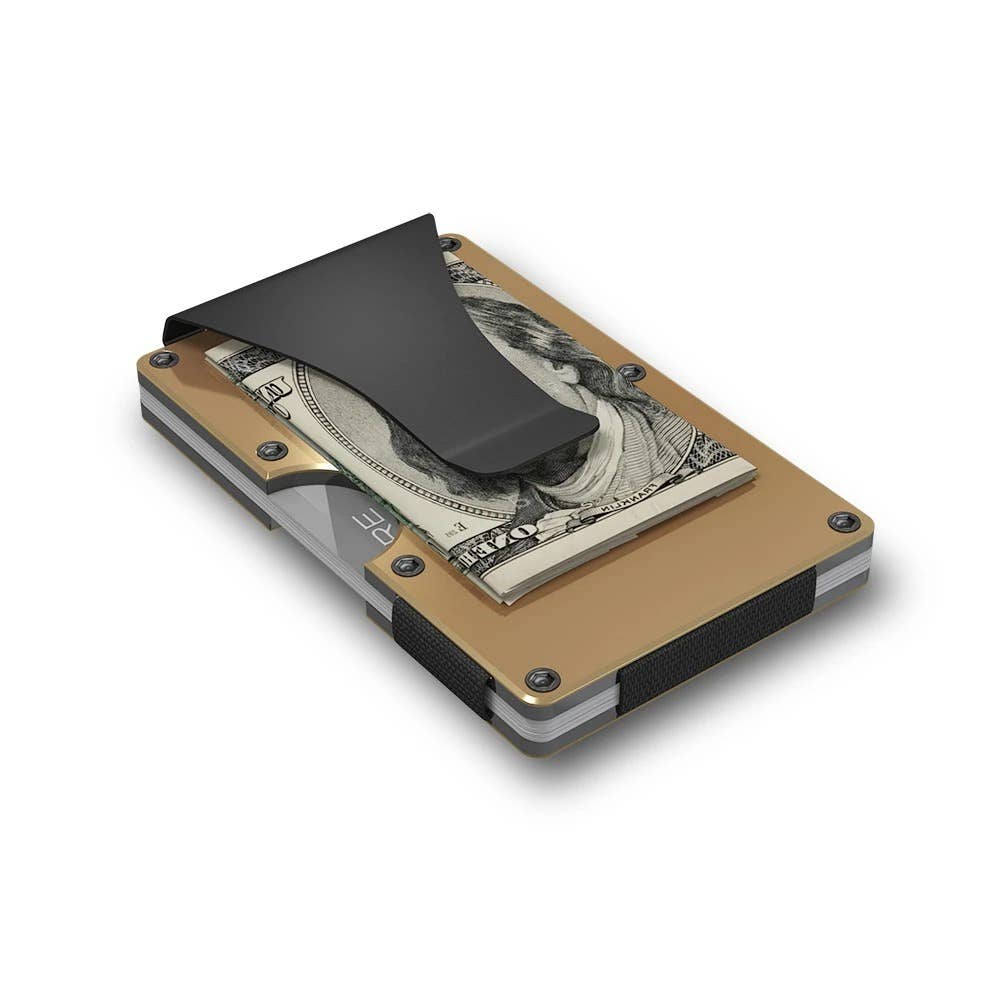 Grid Wallet // Gold Aluminum