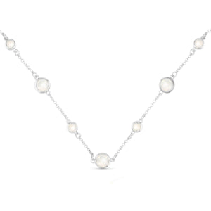 Faceted CZ Necklace | Ice Blu Collection: Light Grey / 18K Gold Dipped