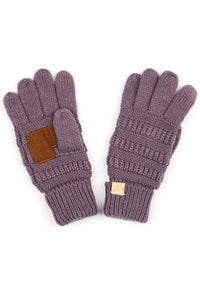 Light Melange Gray C.C Kids Knit Gloves