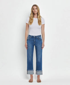 DAPHNE HIGH RISE CUFFED STRAIGHT JEANS