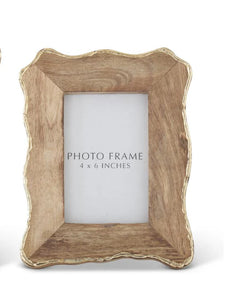 Scalloped Edge Mango Wood Photo Frames w/Gold Edge