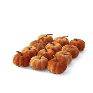 12-2.25 Inch Orange Velvet Pumpkins