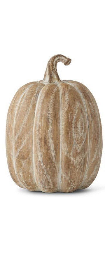 Light Brown Whitewashed Resin Pumpkin