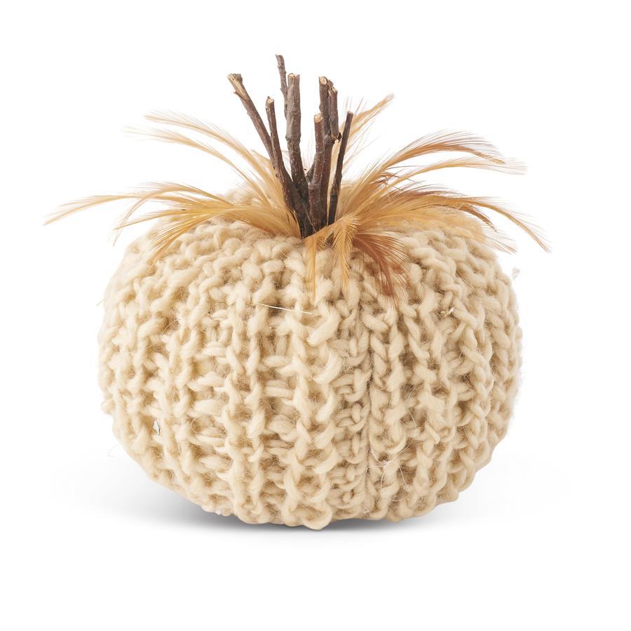 5in Cream Crochet Pumpkin