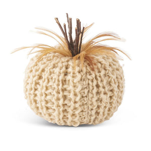 5in Cream Crochet Pumpkin