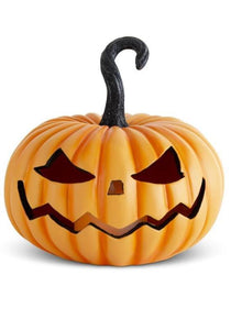 Orange Resin LED Flicker Flame Jack O Lantern