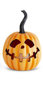 Orange Resin LED Flicker Flame Jack O Lantern