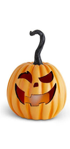 Orange Resin LED Flicker Flame Jack O Lantern