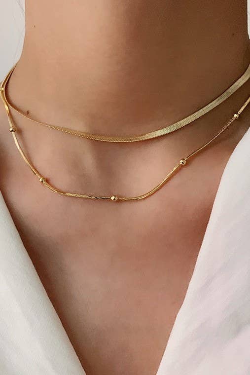 GOLD STAINLESS STEEL WATERPROOF TARNISH FREE NECKLACE