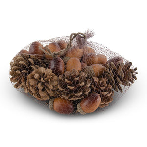 6in Bag of 30 Assorted Light Brown Acorn