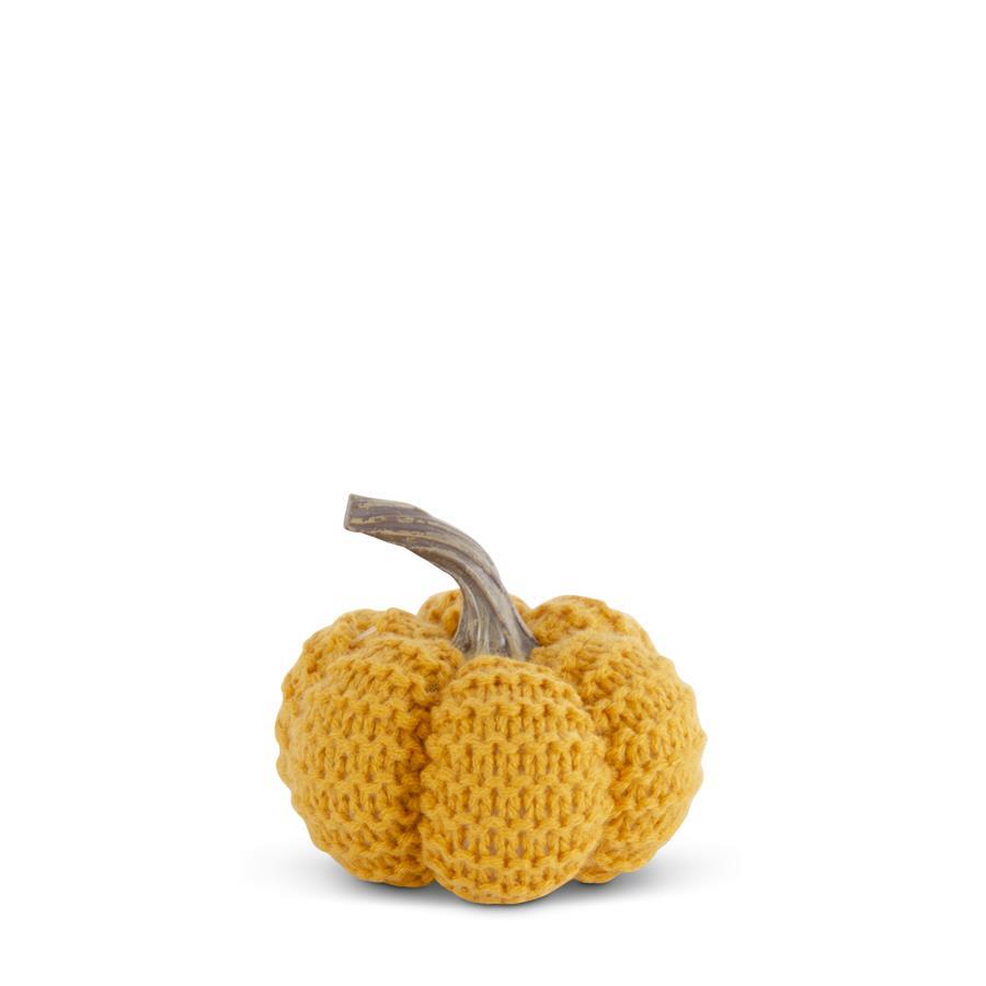 4.5in Golden Yellow Knit Pumpkin