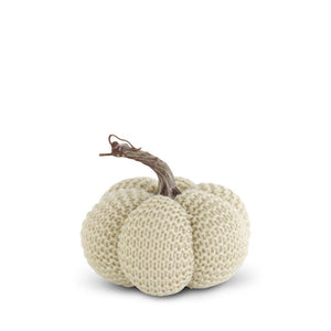 5.75in Cream Knit Pumpkin