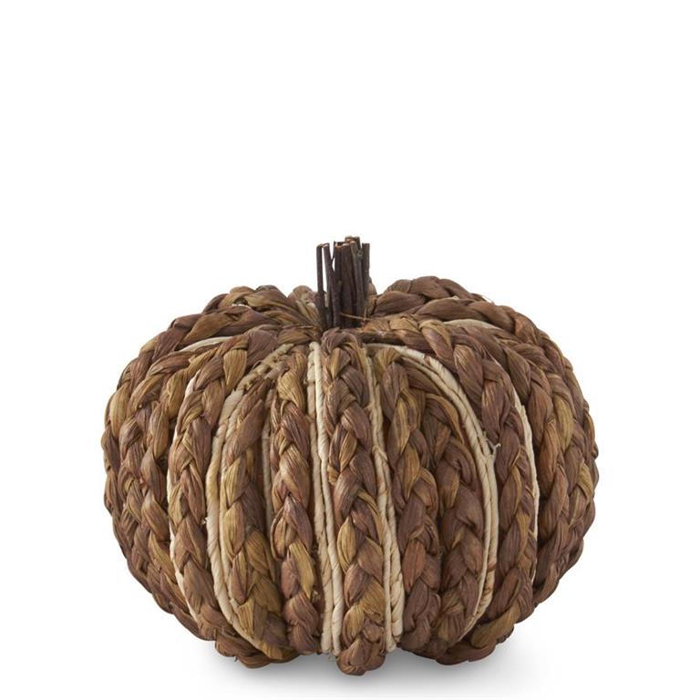 6in Brown Braided Cornhusk Pumpkin