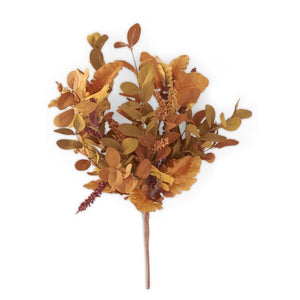 21 Inch Rust & Brown Eva & Silk Leaves Bush w/Burg