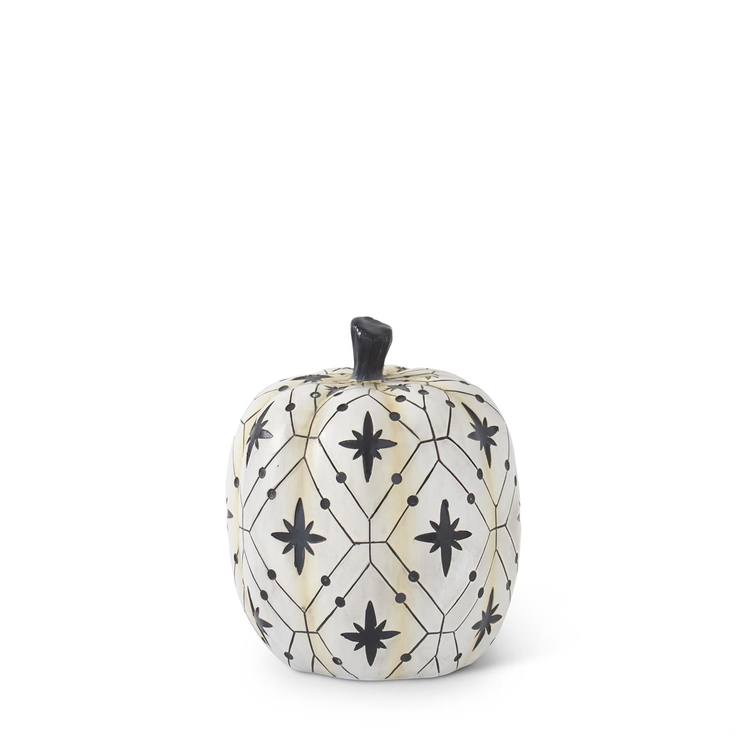Small White & Black Star Patterned Pumpkins