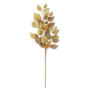 30 Inch Green Birch Leaves Stem